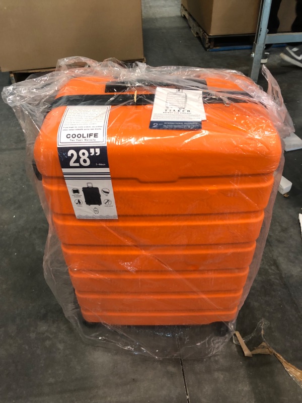 Photo 4 of COOLIFE Luggage 3 Piece Set Suitcase Spinner Hardshell Lightweight TSA Lock 4 Piece Set family set-orange