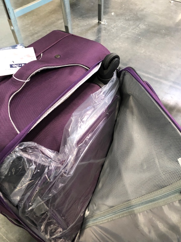 Photo 3 of Coolife Luggage 3 Piece Set Suitcase Spinner Softshell lightweight (purple+sliver)
