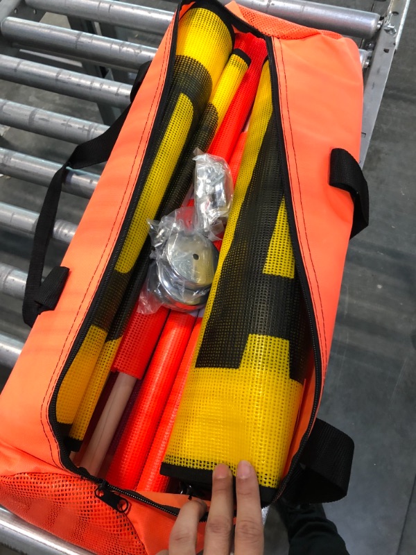Photo 3 of VULCAN Wide Load Marking Kit And Flashers Bundle | Includes 2 Stretch Cord Oversize Load Banners, 4 Magnets, 4 Red Flags, 4 Orange Flags, High-Viz Vented Storage Bag, and 2 High Intensity Flashers