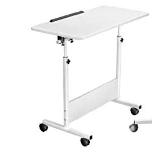 Photo 1 of Height Adjustable Folding Table, Mobile LARGE Laptop Desk, Standing Desk, 22.4 "x 7.1 " White Desktop Adjustable Office Desk (Adjustable Height: 25-34 Inches)