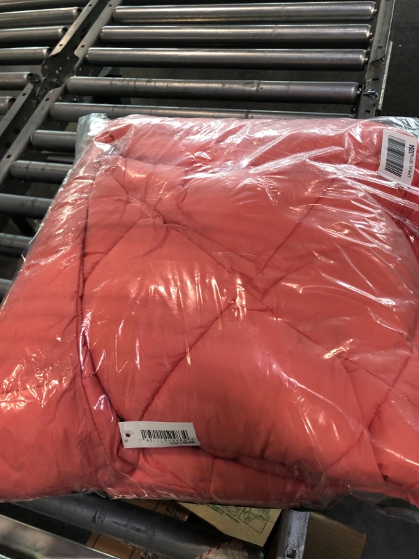 Photo 2 of Amazon Essentials Women's Lightweight Water-Resistant Longer Length Cocoon Puffer Coat Medium Pink
