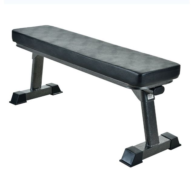 Photo 1 of Finer Form Gym Quality Foldable Flat Bench for Multi-Purpose Weight Training and Ab Exercises (Black)