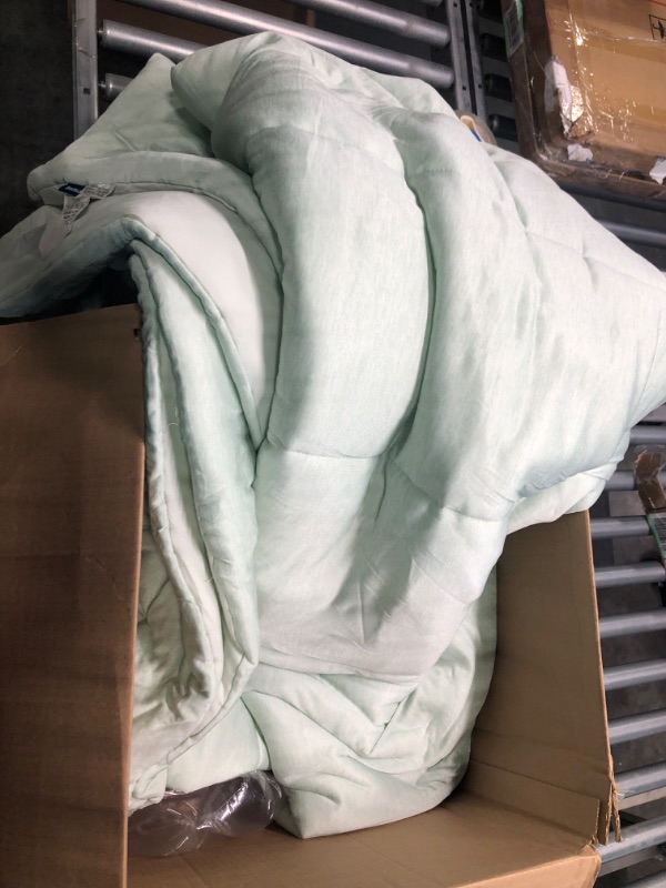 Photo 2 of Bedsure Sherpa Fleece Throw Blanket for Bed - Soft comforter for Bed, Sage Green Including 2 count Pillow Cases