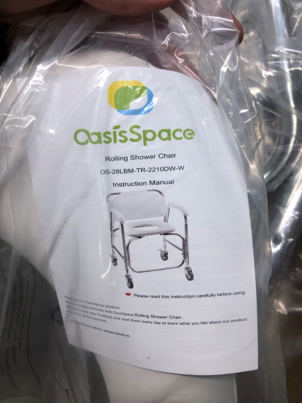 Photo 5 of OasisSpace Rolling Shower Chair, 400 lb