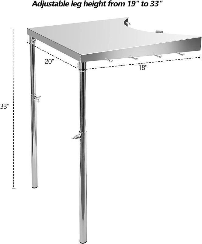 Photo 1 of Stanbroil Stainless Steel Work Table Fits All Weber 18", 22" Charcoal Kettle Grills and Other Similar Size Charcoal Kettle Grills -Patent Pending