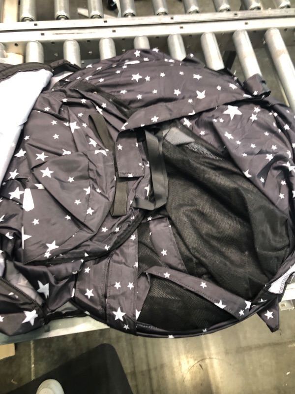 Photo 1 of ZXPLO Safety Pop Up Crib Tent Cover to Keep Toddler from Climbing Out - Baby Bed Star Net Canopy with Mesh Organizer