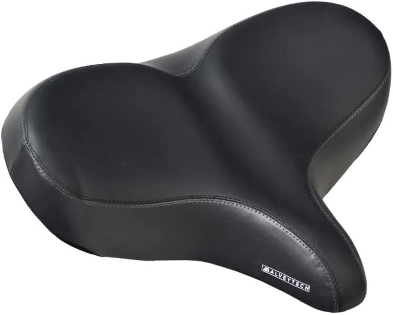 Photo 1 of AlveyTech Extra Wide Bike Saddle Seat for Men or Womens Bikes - Oversized Soft Foam Padded Seats fit Women, Large Comfort Replacement Cushion, Comfortable Exercise, Mountain Bicycle, Mens Road Cruiser