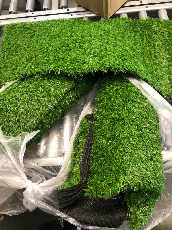 Photo 5 of Artificial Grass Outdoor Rug Synthetic Thick Lawn Astro Turf Carpet Perfect for Indoor/Outdoor Fake Grass Rug 3 Count