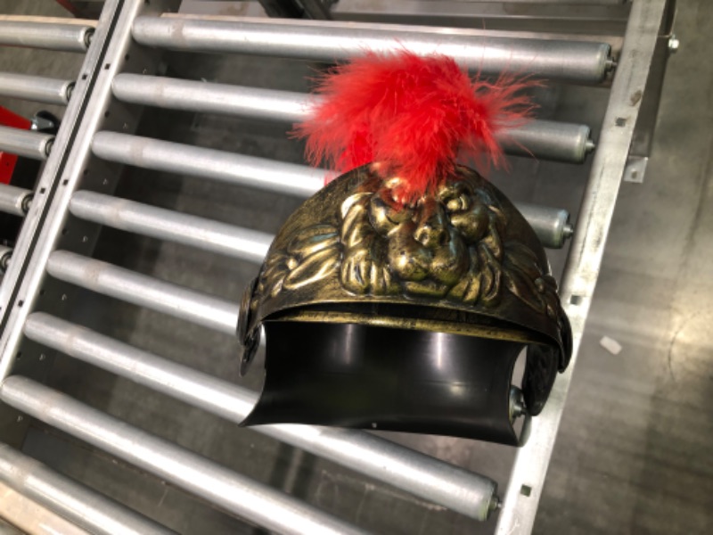 Photo 4 of Nicky Bigs Novelties Roman Helmet With Red Feather Plume - Greek Gladiator Costume Helmets - Trojan Legion Helmet, One Size