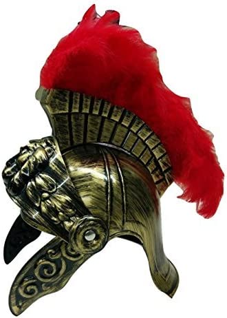 Photo 1 of Nicky Bigs Novelties Roman Helmet With Red Feather Plume - Greek Gladiator Costume Helmets - Trojan Legion Helmet, One Size