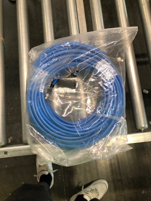 Photo 3 of 50ft Made in USA 3X Shields 18AWG 75 Ohm FIRE Retardant CMR RG6 Coax Cable HD Antenna Weather Seal Brass CONNECTORS UL ETL Cut to Order Assembled in USA by PHAT SATELLITE INTl (Blue)