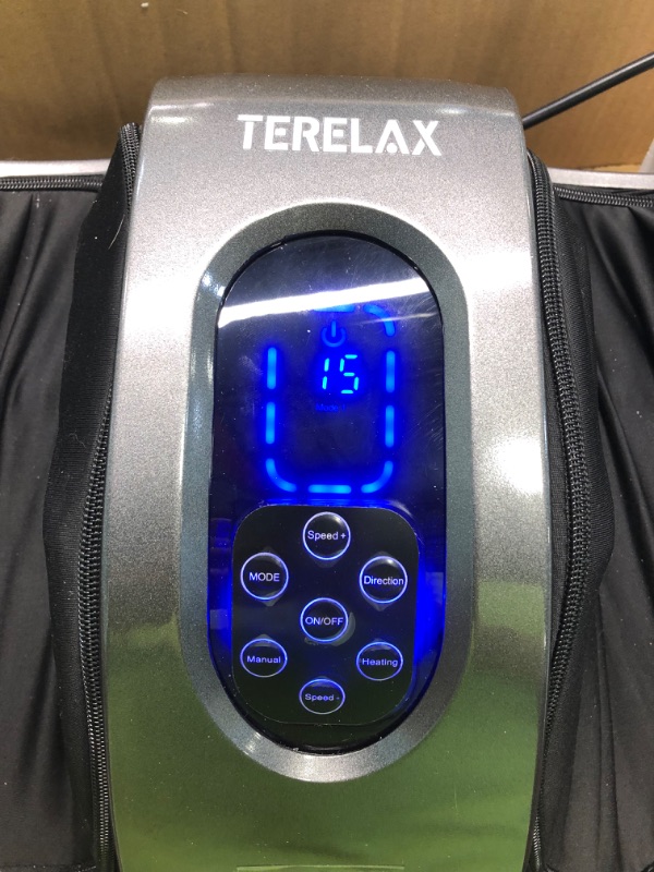 Photo 3 of TERELAX Foot Massager Machine Shiatsu Foot Calf Massager with Heat Plantar Nerve Pain Electric Deep Kneading Rolling Massage for Foot Leg Calf Arm Ankle w/Remote Gray