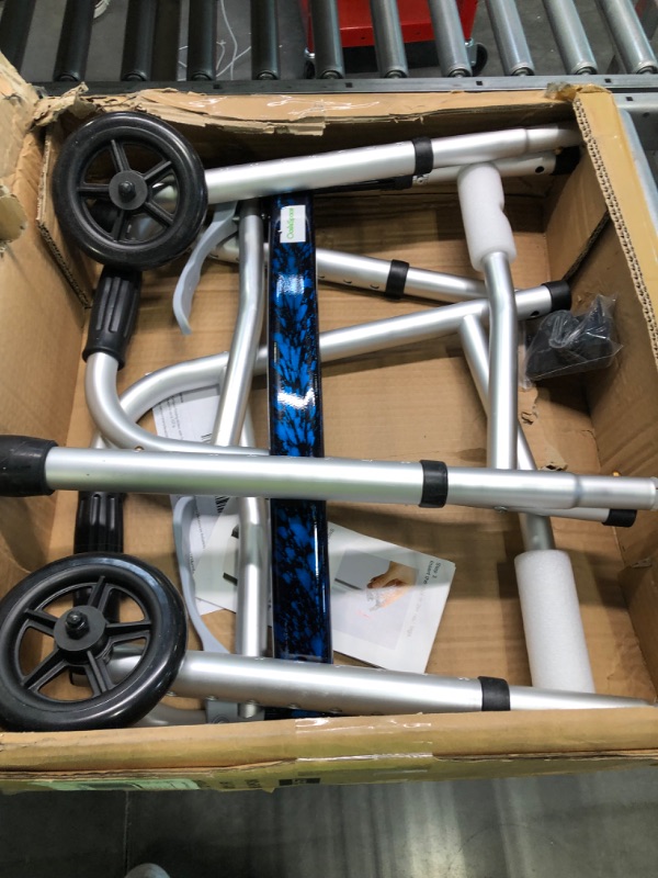 Photo 1 of OasisSpace Compact Folding Walker, with Trigger Release and 5 Inches Wheels for The Seniors [Accessories Included] Narrow Lightweight Supports up to 350 lb