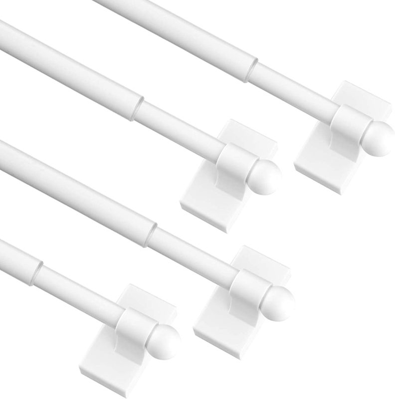 Photo 1 of Adjustable Magnetic Rods for Metal Appliance, Doors, Windows, 9 to 16 Inch/4 Pack/Easy Installation Toilet Towel Bar, Muti-Useful --- White ---