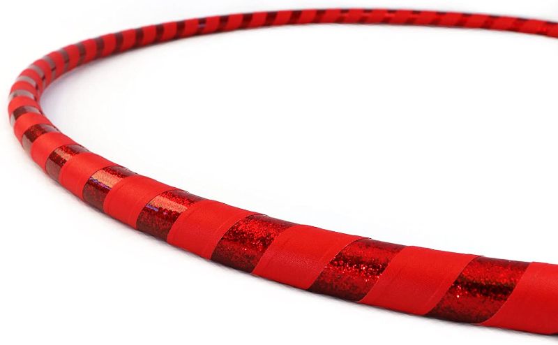 Photo 1 of Weighted Fitness Hula-Hoop for Adults Weight Loss, Waist Exercise Ring for Cardio & Core, Adjustable Quality Detachable Hula Shaper for Beginners (RED AND BLACK)