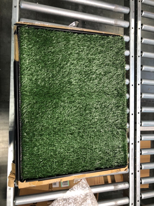 Photo 3 of Mr. Peanut's Potty Place - Artificial Grass Puppy Pad for Dogs and Small Pets – Portable Training Pad with Tray