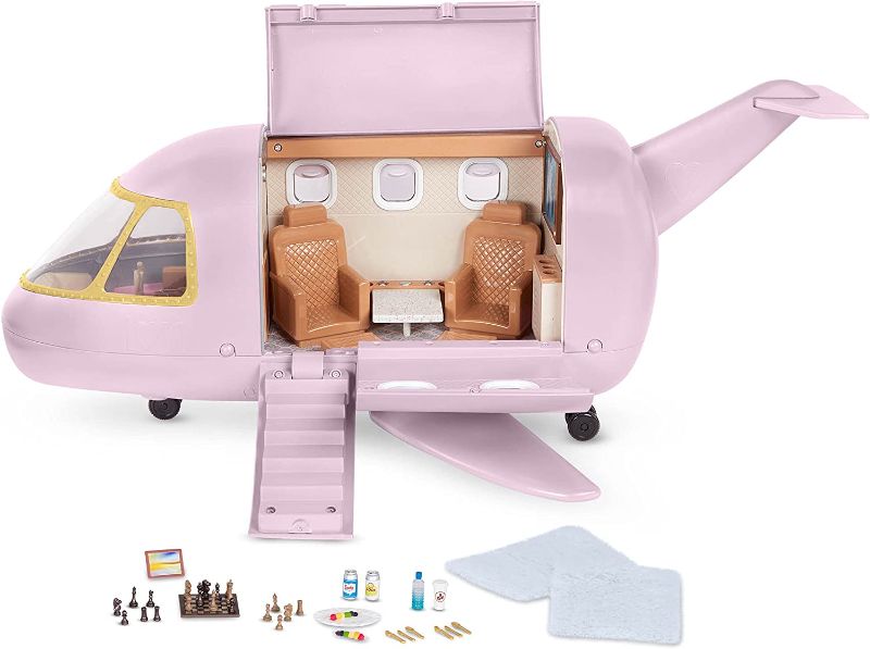 Photo 1 of Lori Dolls – Luxury Jet – Airplane for Mini Dolls – Toy Jet & Accessories for 6-inch Dolls – Foldable Wings – Chess Game & Play Food – 3 Years +
