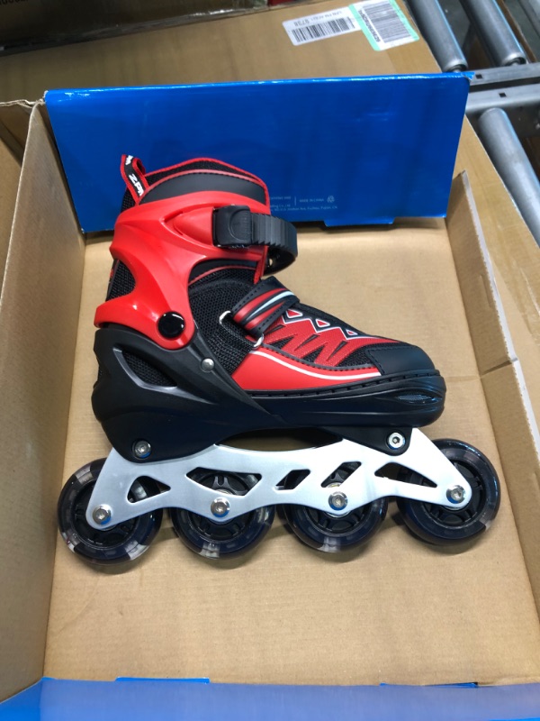 Photo 3 of 2PM SPORTS Torinx Red Boys Adjustable Inline Skates, Fun Roller Blades for Kids, Beginner Roller Skates for Girls, Men and Ladies