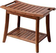 Photo 1 of Bamboo Shower Bench w/Side Handles (Chestnut Brown)