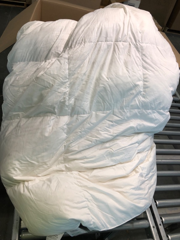Photo 1 of Feather Down Comforter Duvet Insert - 100% Skin-Friendly Cotton, Medium Weight Quilted for All Season Bedding (Full/Queen, Ivory White)