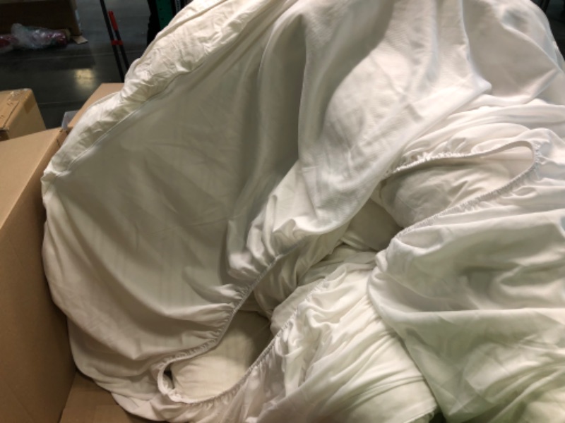 Photo 1 of Feather Down Comforter Duvet Insert - 100% Skin-Friendly Cotton, Medium Weight Quilted for All Season Bedding (Full/Queen, Ivory White)