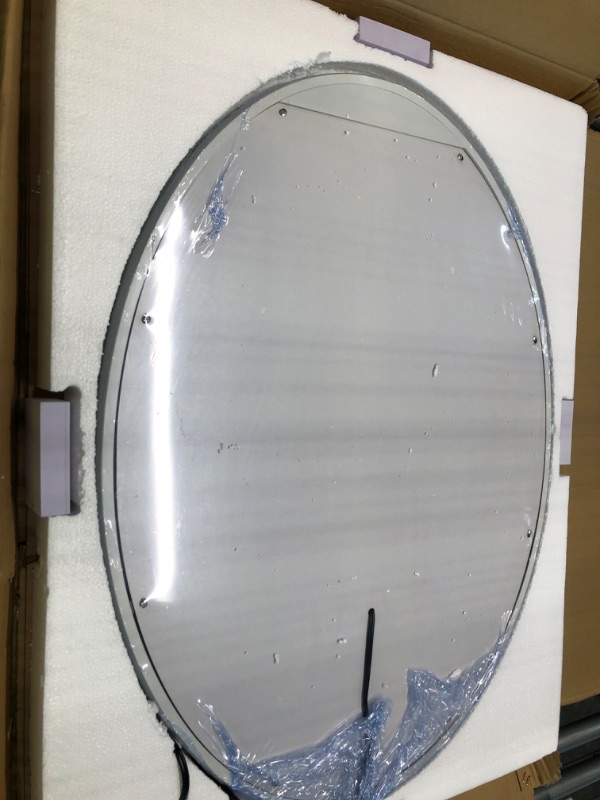 Photo 3 of ARUMMA 32 x 24 Inch Bathroom Oval Mirror with Lights Front & RGB Color Changing Backlit Oval Lighted Mirror for Bathroom Wall Oval Vanity Mirror with lights Anti Fog 32" Smart Light up Oval LED Mirror