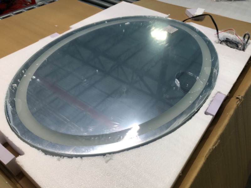 Photo 4 of ARUMMA 32 x 24 Inch Bathroom Oval Mirror with Lights Front & RGB Color Changing Backlit Oval Lighted Mirror for Bathroom Wall Oval Vanity Mirror with lights Anti Fog 32" Smart Light up Oval LED Mirror