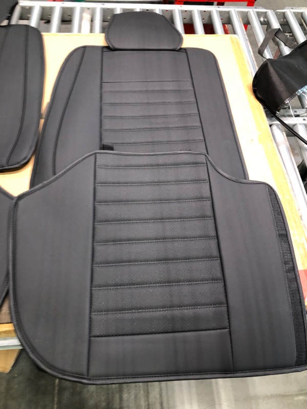 Photo 1 of OMOKA AUTO Car Seat Covers with Waterproof Leather,Vehicle Cushion Cover for Cars SUV Sedan Pick-up Truck Universal Fit Set for Most Cars (Black, 5 Sets Full Seat) Black 5 Sets Full Seat