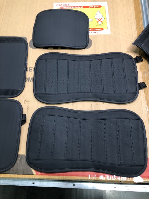 Photo 1 of OMOKA AUTO Car Seat Covers with Waterproof Leather,Vehicle Cushion Cover for Cars SUV Sedan Pick-up Truck Universal Fit Set for Most Cars (Black, 5 Sets Full Seat) Black 5 Sets Full Seat
