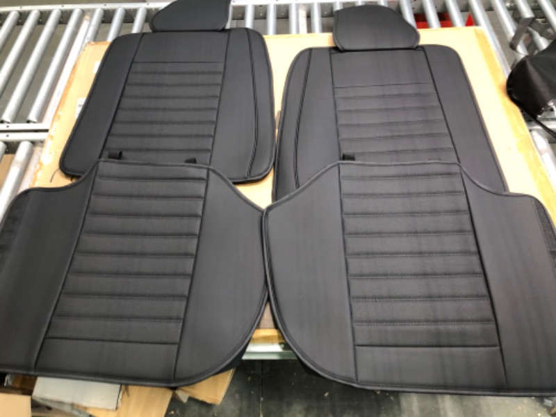 Photo 1 of OMOKA AUTO Car Seat Covers with Waterproof Leather,Vehicle Cushion Cover for Cars SUV Sedan Pick-up Truck Universal Fit Set for Most Cars (Black, 5 Sets Full Seat) Black 5 Sets Full Seat