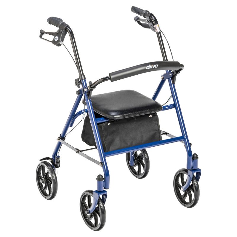 Photo 1 of Durable 4 Wheel Rollator with 7.5" Casters and Loop Locks, Blue 