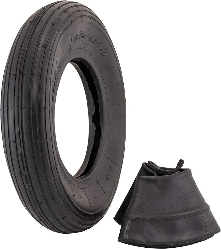 Photo 1 of 4.80/4.00-8" Replacement Pneumatic Wheel Tire and Tube