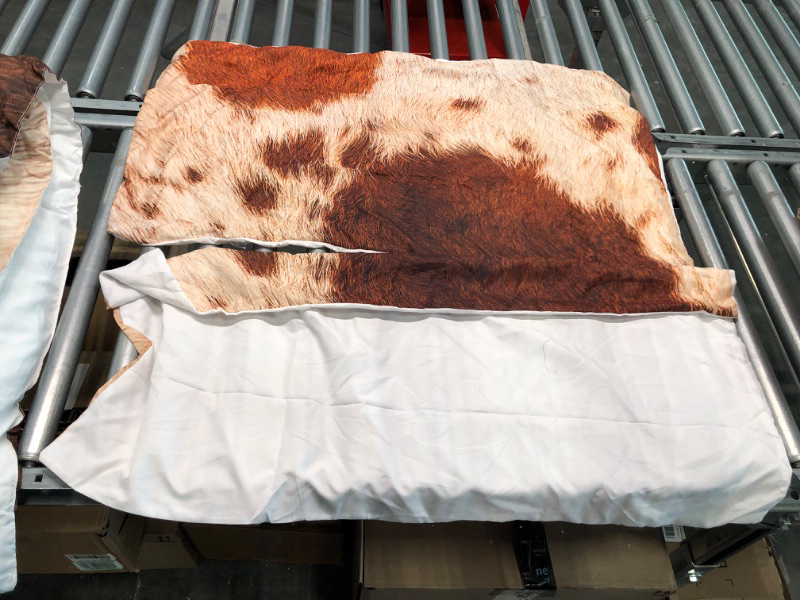 Photo 6 of Cow Print Bed Sheet Set Full for Kids Teens Adults, Cowhide Cow Fur Bedding Set Western Farmhouse Animal Theme Fitted Sheet Highland Cattle Cowhide Printed Ultra Soft Bed Sheet with 2 Pillowcases