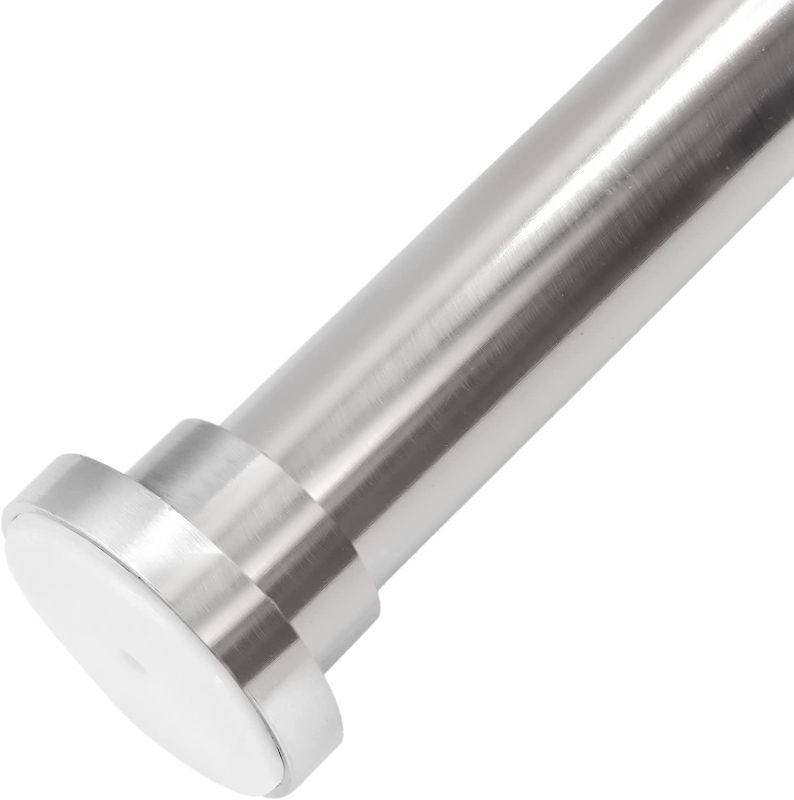 Photo 1 of 1-inch Diameter Metal Spring Tension Rod, Closet Rod, Tension Curtain Rod, Shower Curtain Rod, Adjustable Length 42-inch to 72-inch, Satin Nickel
