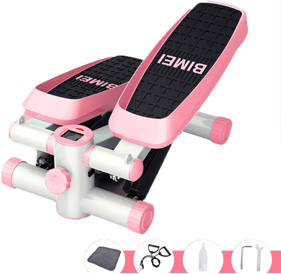 Photo 1 of Up-Down Stepper, Home Trainer, Mini Stepper Legs Arm Thigh Exerciser Fitness with Resistance Bands,Men and Women Stepper Cardio Exercise Trainer, Pink --- missing some hardware ---
