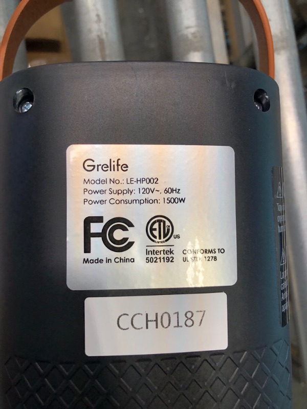 Photo 1 of Grelife 24" Space Heater, 75° Oscillating Electric Heater with Night Light, Remote, Overheat & Tip-over Protection, ECO Mode, 12H Timer, Thermostat, 1500W Portable Heater for Indoor Use, Office, Home --- Missing Controller ---