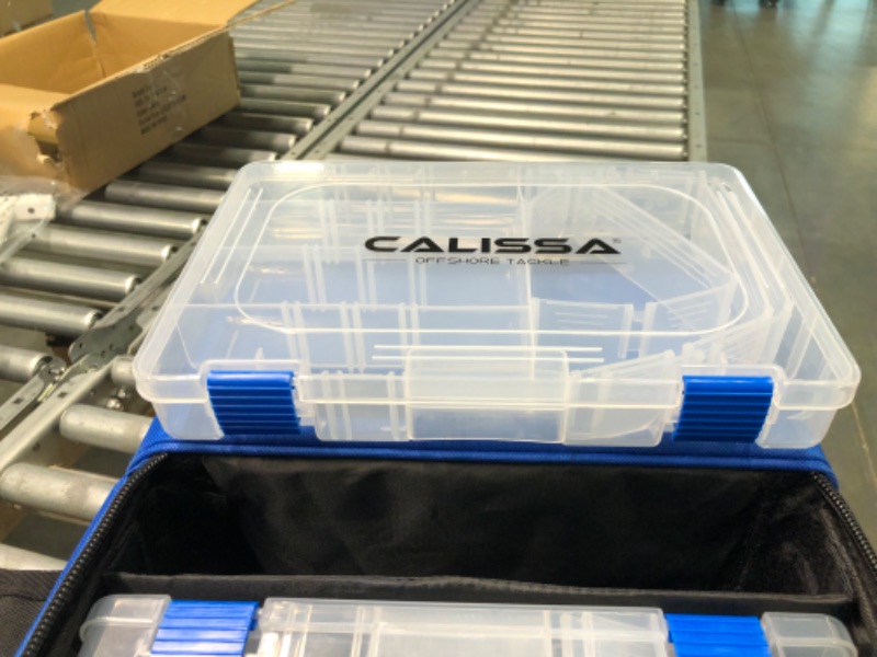 Photo 9 of Calissa Offshore Tackle Calissaoffshore Large Rolling Tackle Box with Wheels Waterproof Fishing Tackle Box Backpack with Rod Holders Storage Bag Rolle