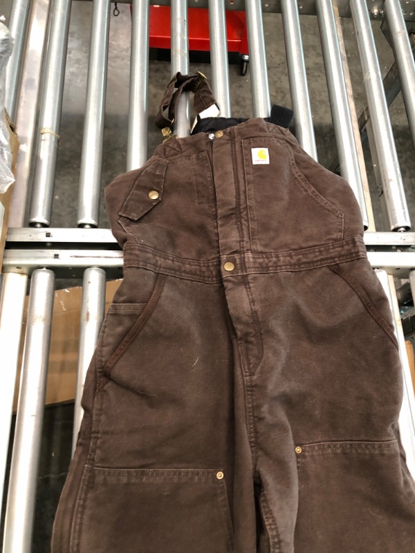 Photo 6 of Carhartt Women's Weathered Duck Wildwood Bib Overalls (Regular and Plus Sizes) Small Short Dark Brown