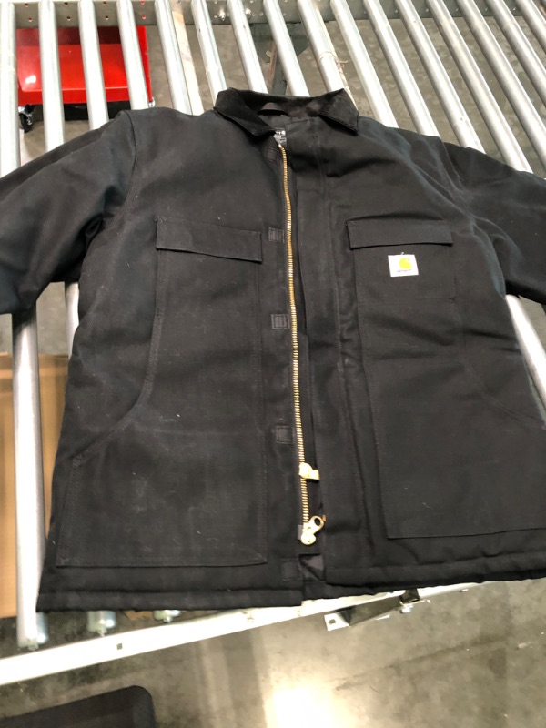 Photo 3 of Carhartt Men's Loose Fit Firm Duck Insulated Traditional Coat Large Tall Black