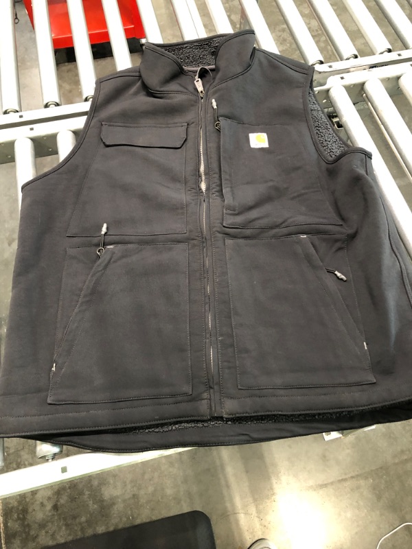 Photo 1 of Carhartt Men's Super Dux Relaxed Fit Sherpa-Lined Vest Large Black