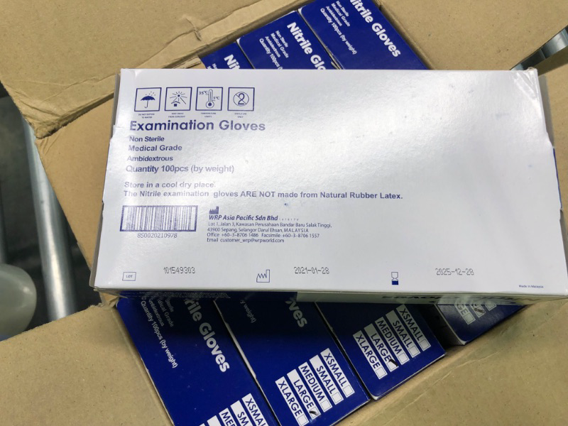 Photo 5 of Nitrile Gloves 1000 L Disposable Gloves Latex Free Powder Free Medical Exam Glove, Grade 4, Blue, Bulk (Case of 1000) 