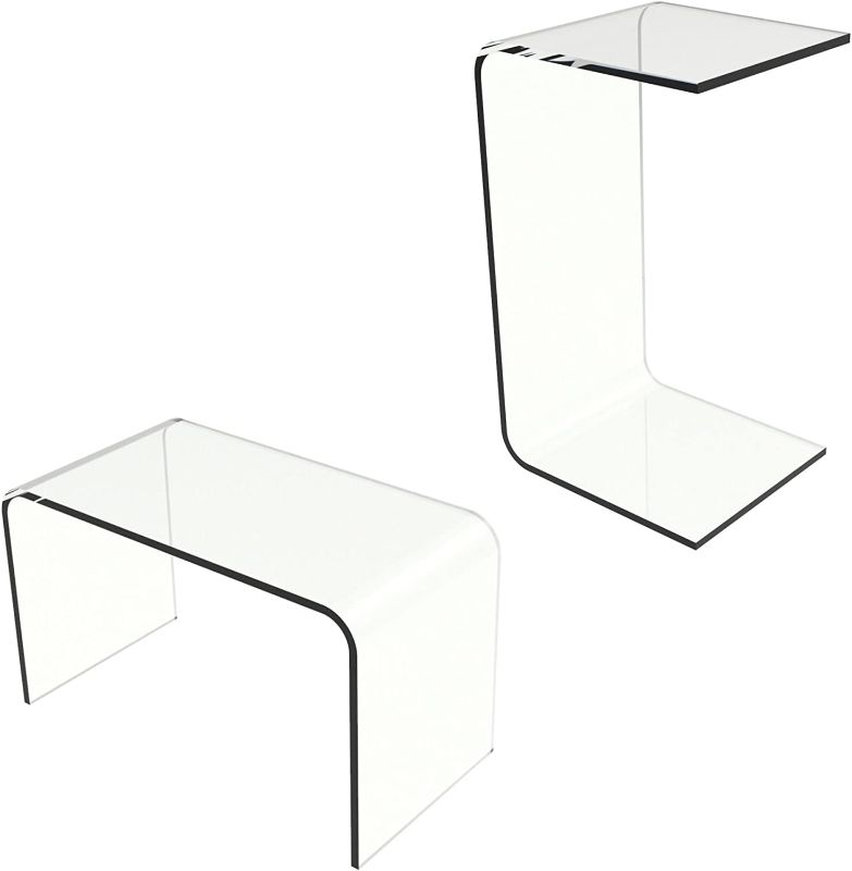 Photo 1 of Lavish Home Clear Acrylic Side Multipurpose Use as a Lap Desk, Coffee, End Table
