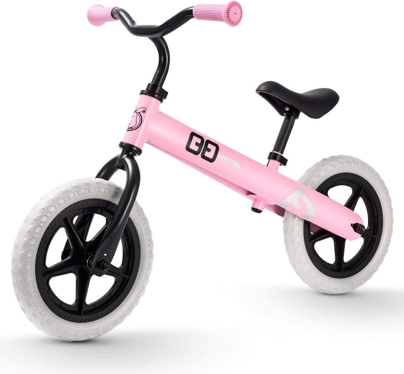 Photo 1 of HAPTOO Balance Bike 12'' for 3-7 Years Old, Toddler Balance Bike with Adjustable Seat and Handlebar, Best Birthday Gift for Boys and Girls