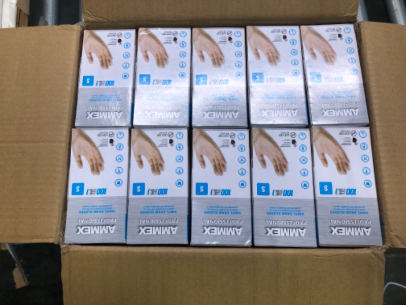Photo 3 of AroPaw Vinyl Gloves Case Strong 4 MIL Latex Free Powder Free 10 Boxes| 1000 Gloves Small (Pack of 1000)