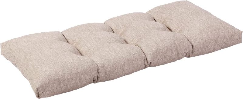 Photo 1 of baibu 36 Inch Classic Solid Color Bench Cushion with Ties, Super Soft Indoor Outdoor Rectangle Bench Seat Cushion Standard Size Foam Pad with Non-Slip Mat - One Pad Only (Beige, 36x15x3in)
