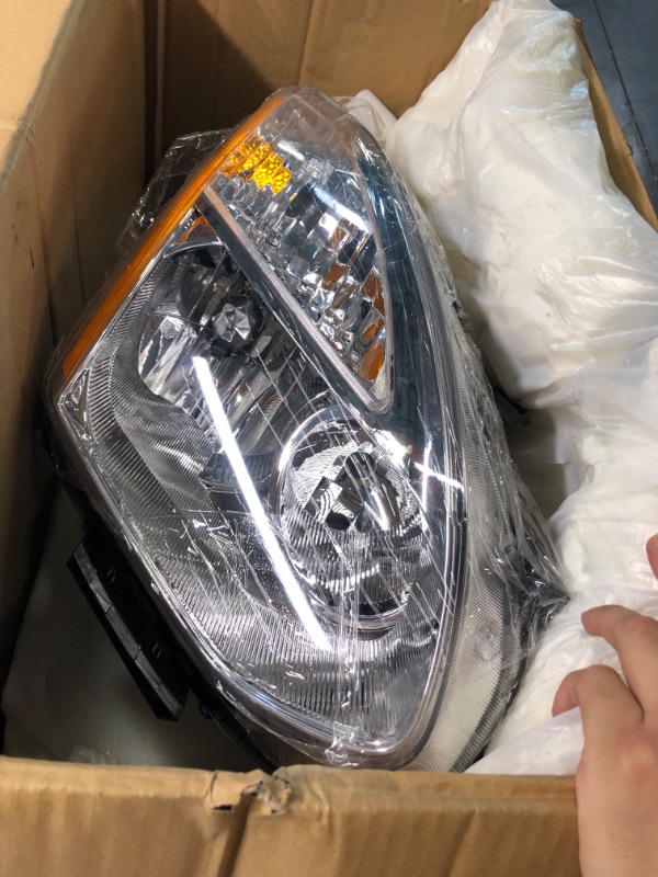 Photo 7 of MOSTPLUS Headlight Assembly Compatible with 2008-2013 Nissan Rogue Front Lamp with Chrome Housing/Clear Lens/Amber Reflector
