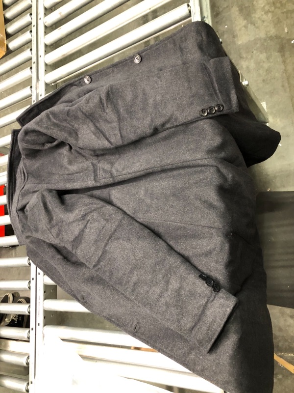 Photo 6 of iCKER Men's Trench Coat Winter Wool Blend Jacket Overcoat Long Top Coat Warm Pea Coat 1908-grey X-Small