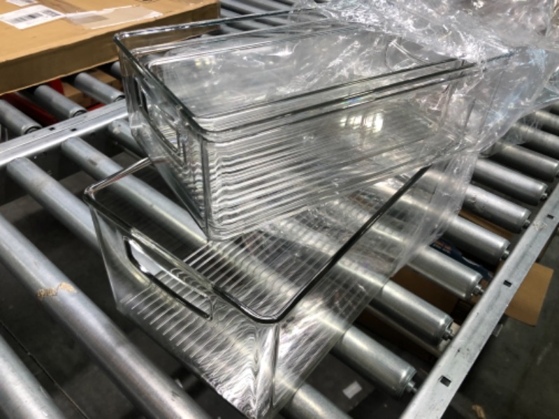 Photo 1 of 8 PACK Multi-size Clear Plastic Storage Bins, Stackable Pantry Organizing Container for Home Edit and Cabinet Organizers