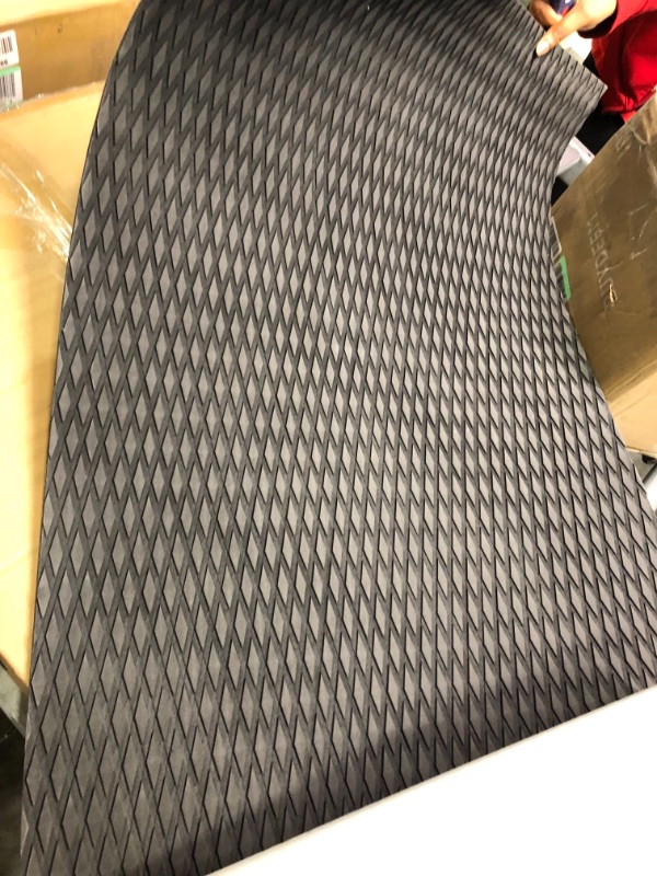 Photo 1 of Boat Flooring EVA Foam Boat Decking Camo Marine Flooring for Boat Kayak Decking Yacht, for Jet Ski, RV, Fishing, Surfboard Traction Pad Swimming Pool Step Golf Cart Diamond Non-Slip Self-Adhesive Pad D-Black 1 Pc 94.5"x23.62"