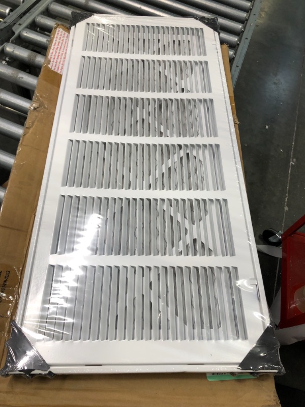 Photo 3 of 30"W x 12"H [Duct Opening Measurements] Filter Included Steel Return Air Filter Grille [Removable Door] for 1" Filters, Vent Cover Grill, White, Outer Dimensions: 32 5/8"W X 14 5/8"H for 30x12 Opening Duct Opening Size: 30"x12"